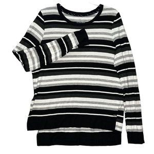 Marc New York Top Womens XL Black White Gray Long Sleeve Crew Neck Pullover Swea